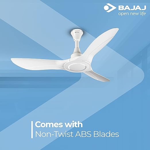 Bajaj Astor 1250mm White and Silver Chrome Ceiling Fan Bajaj Astor 1250mm White and Silver Chrome Ceiling Fan